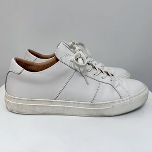 Greats Brooklyn White Leather Sneaker Lace Up Low Top Mens Size 10 Made in Italy